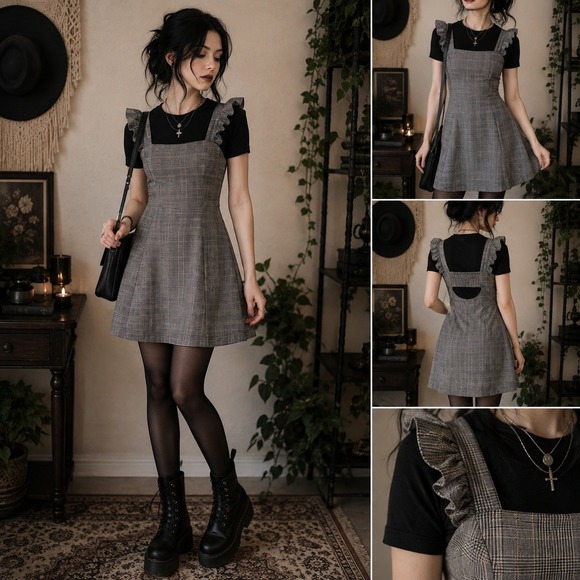 Jack by BB Dakota Dresses & Skirts - Plaid Ruffle Strap Mini Dress Size 2 y2k